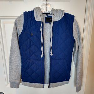 Women's size XS Hurley warm zip up hoodie (dark blue and grey)